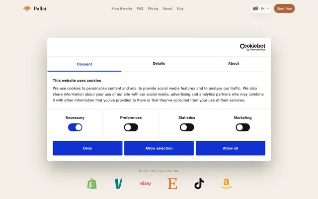 Screenshot of Pallet — Inventory tracking for resellers