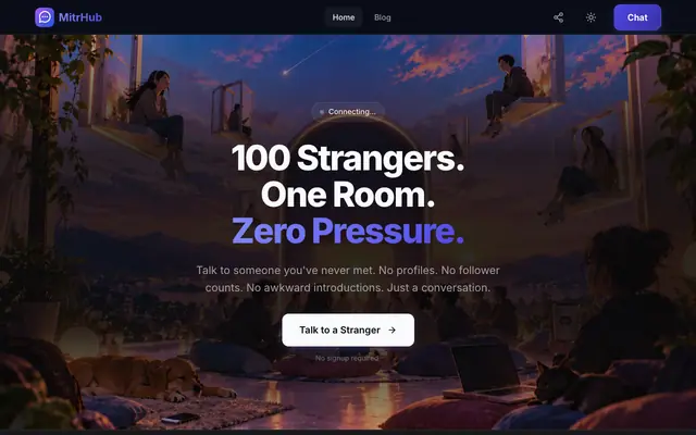Screenshot of MitrHub – Anonymous Chat Platform to Meet New People