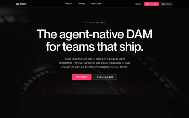 Screenshot of Raster - The agent-native DAM for teams that ship