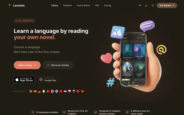Screenshot of Lecsium - Apprenez les langues par la lecture
