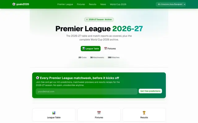 Screenshot of FIFA World Cup 2026 — Live Scores, Fixtures & Predictions