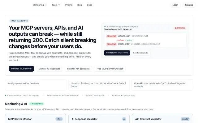 Screenshot of Fixzi - Free JSON, XML & API Developer Tools