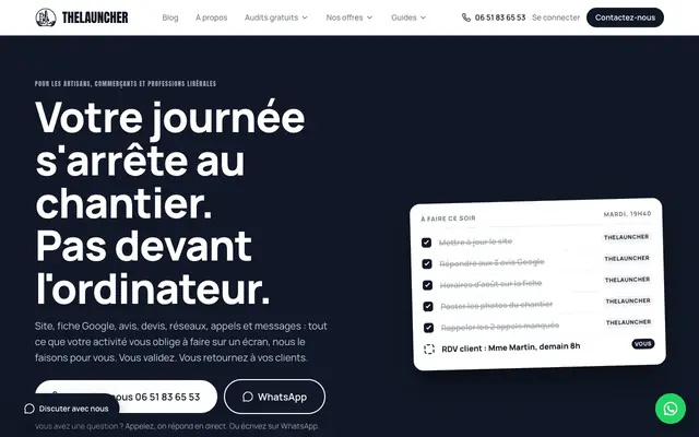 Screenshot of Site professionnel pour petites entreprises | TheLauncher