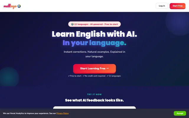 Screenshot of Mellingo – Your AI English Teacher