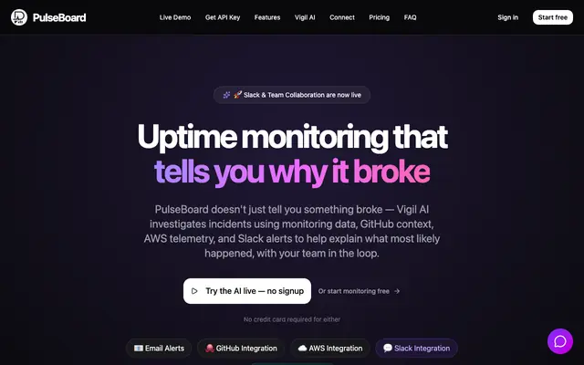 Screenshot of PulseBoard