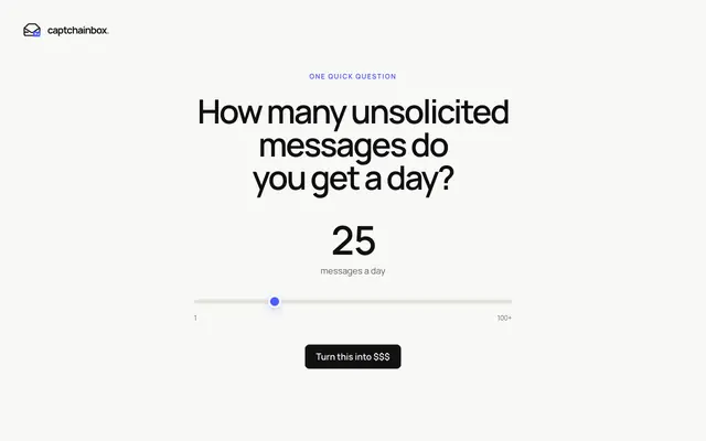 Screenshot of Captchainbox - Make senders work to get into your inbox