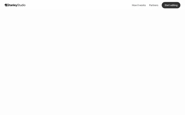 Screenshot of Stanley Studio — Edit your videos in minutes, not hours