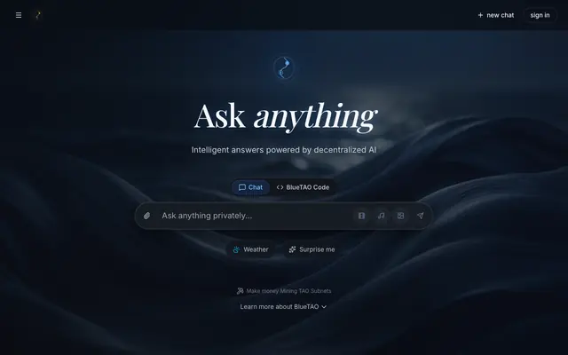 Screenshot of BlueTAO
