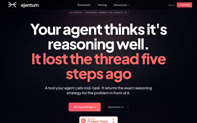 Screenshot of Ejentum | Reasoning Harness for Agentic AI