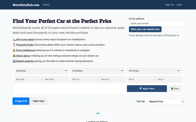 Screenshot of MotoDataHub