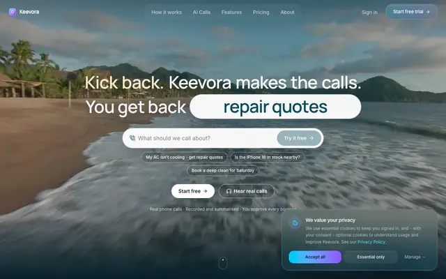 Screenshot of Keevora — AI-Powered Warranty Intelligence