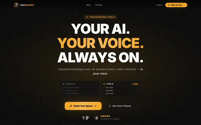 Screenshot of One Question - Your AI-Powered Q&A Page