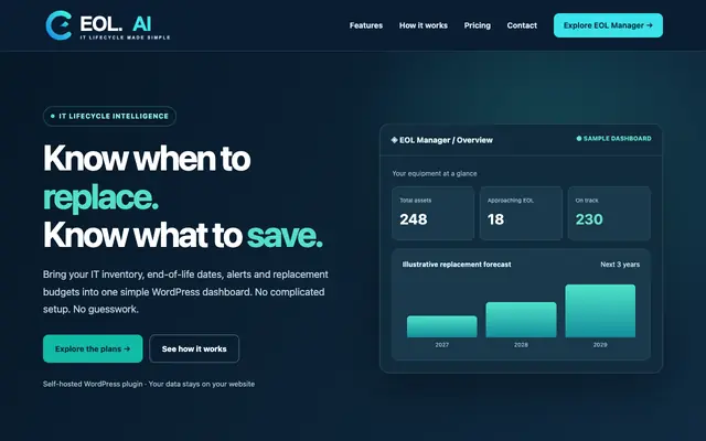 Screenshot of EOL.AI — Device Lifecycle Intelligence