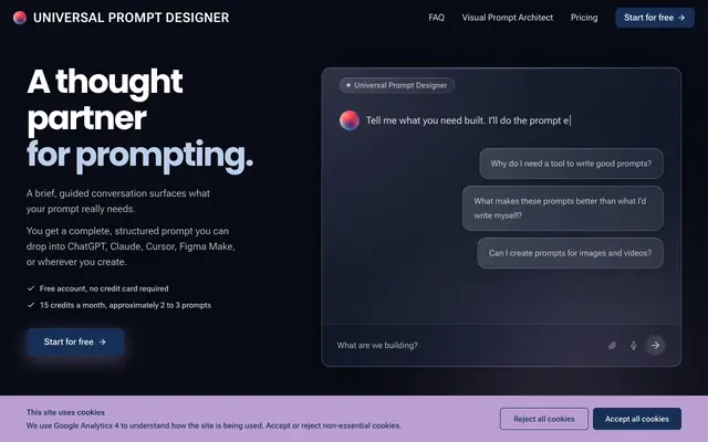 Screenshot of Universal Prompt Designer | Build Better AI Prompts