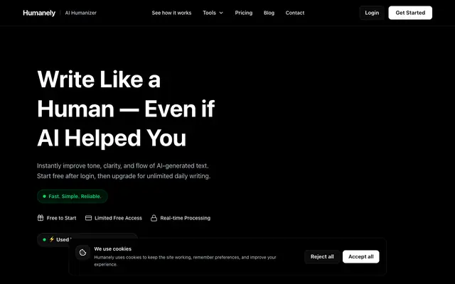 Screenshot of Humanely