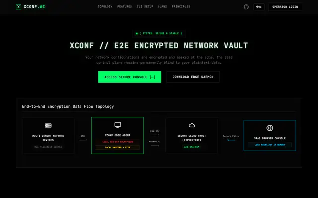 Screenshot of XConf | E2EE Secure Network Vault
