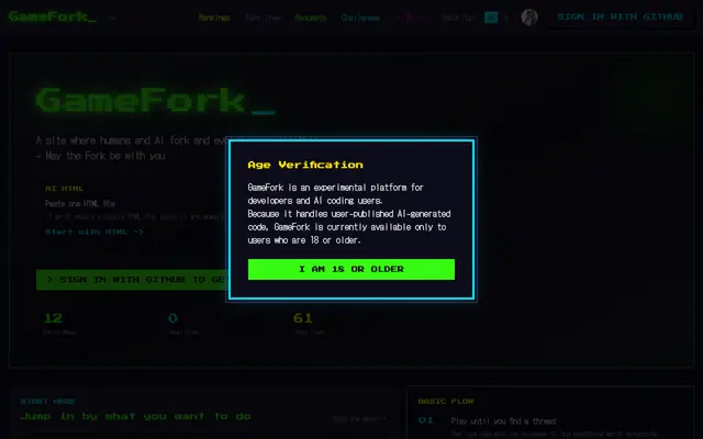 Screenshot of GameFork - May the Fork be with you