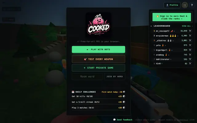 Screenshot of cooked