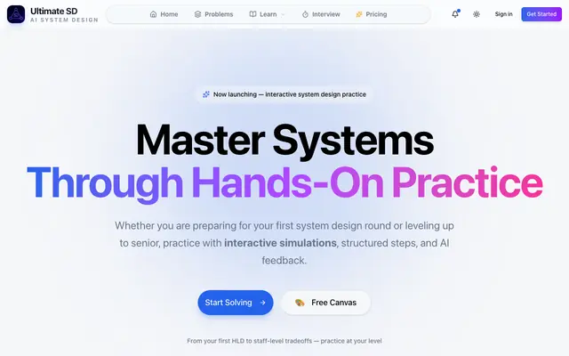 Screenshot of Ultimate SD - AI System Design Practice