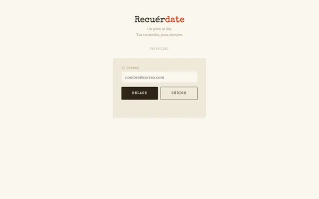 Screenshot of Recuérdate