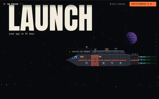 Screenshot of The Airlock — Builders only.