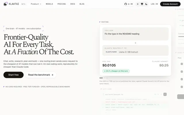 Screenshot of KlaatAI — The AI That Learns How You Work