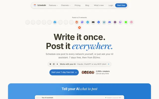 Screenshot of Schedulin — Social Media Scheduler for TikTok, Instagram, LinkedIn & More