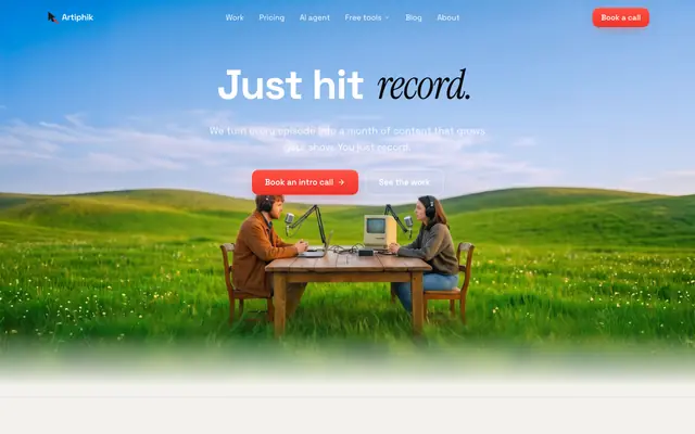 Screenshot of Artiphik · The AI agent for YouTubers.