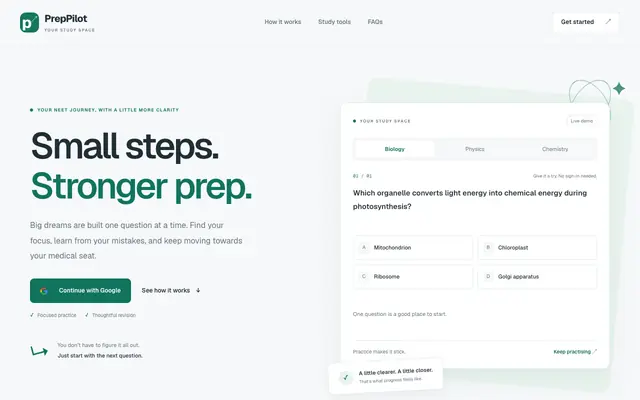 Screenshot of PrepPilot | NEET Biology AI Preparation Portal