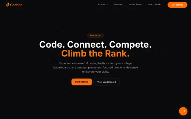 Screenshot of Codnite - The Coding Arena | 1v1 Battles & Developer Community