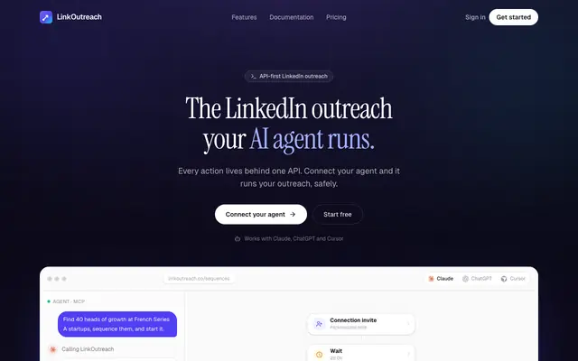 Screenshot of LinkOutreach · LinkedIn outreach, kept simple