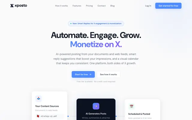 Screenshot of Xposto - AI-Powered X Post Generator