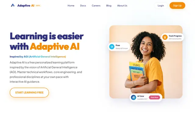 Screenshot of Adaptive AI — Free AI Learning Platform