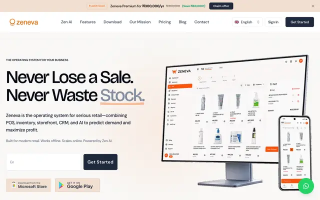 Screenshot of Zeneva - Advanced Inventory Management & Global POS Operating System