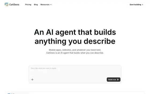 Screenshot of AI App Builder | Build Apps & Websites with AI | CatDoes