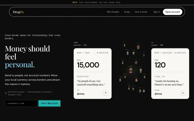 Screenshot of DropNc