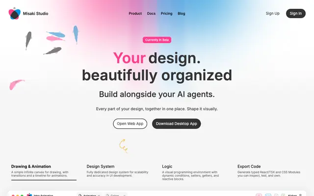 Screenshot of Design. Animate. to Code.