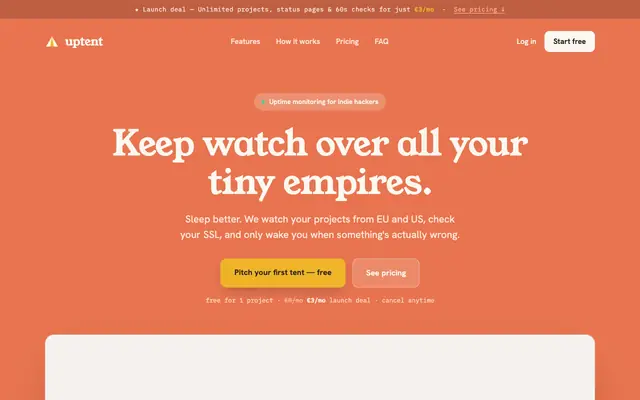 Screenshot of uptent