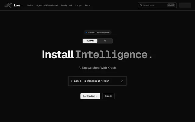 Screenshot of Kresh - Install Intelligence