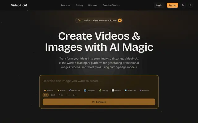 Screenshot of VideoPicAI