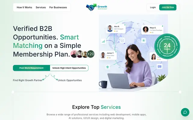 Screenshot of Growth Matchmaker
