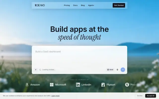 Screenshot of Free AI App Builder | Build Apps & Websites with AI