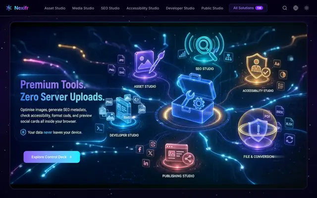 Screenshot of Nexifr - Free Privacy-First Online Web Solutions