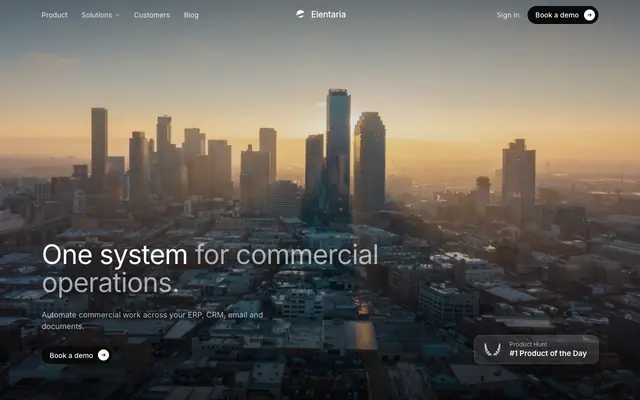 Screenshot of Elentaria — Agentic Revenue Execution for B2B
