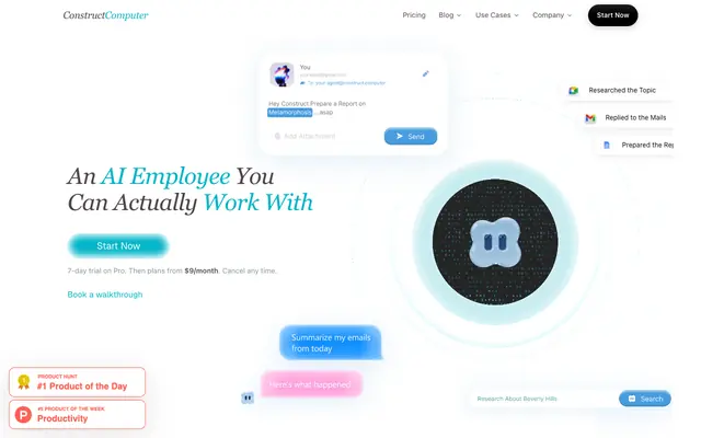 Screenshot of Construct Computer - the AI employee with their own computer