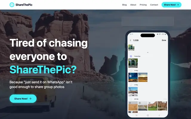 Screenshot of ShareThePic - Share Trip Photos Across iPhone & Android