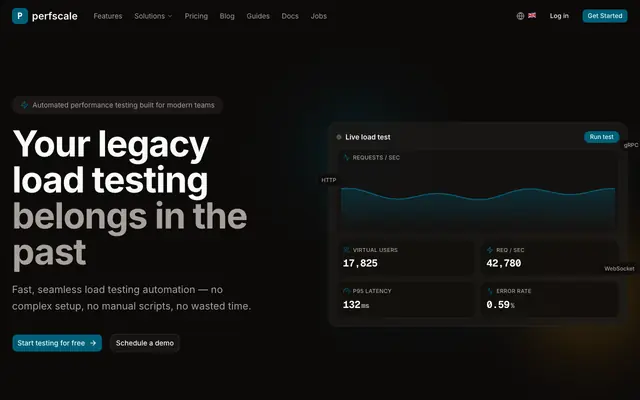 Screenshot of perfscale - Load Test Automation for Modern Teams