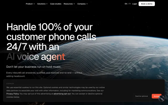 Screenshot of Vatel AI - AI Voice Agents