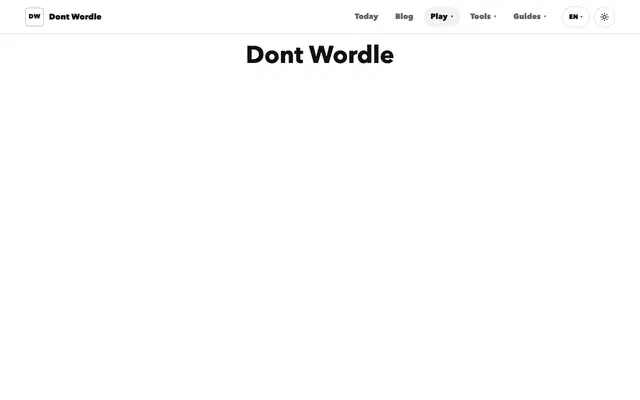 Screenshot of Dont Wordle Game - Play the Reverse Word Puzzle Online