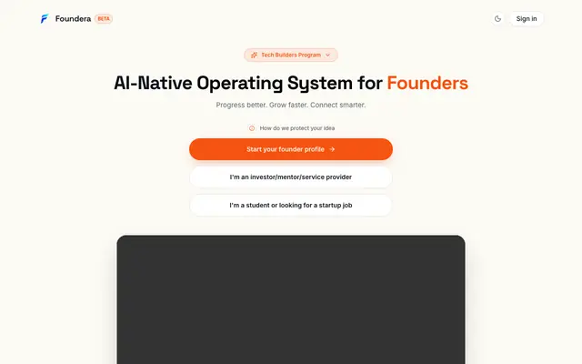 Screenshot of Foundera — the founder operating system